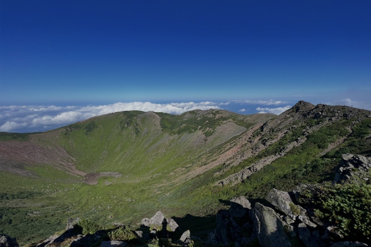 The crater rim of Mt. Yotei above the clouds